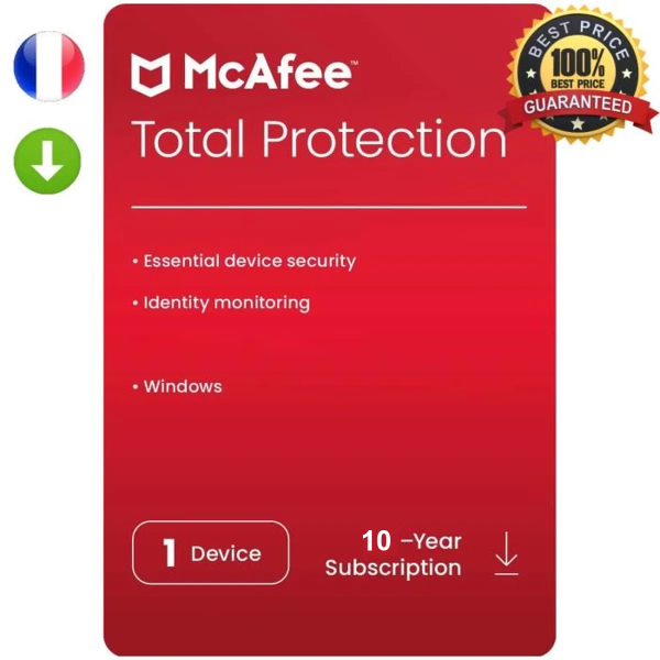 McAfee Total Protection | 10 Ans | 1 PC-Mac-Android-iOS